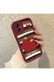 Samsung Galaxy A04E Compatible Burgundy Silicone Fruit Patterned Impact Resistant Phone Case - 3