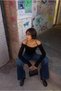 Women's Black Color Round Neck Lace-Up Long Sleeve T-Shirt - 5