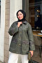 Women's Trench Coat with Epaulettes Khaki Green - 5