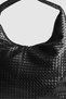 Women's Knitted Look Large Size Wide Volume Shoulder Bag Black - 3