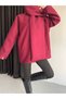 Women's Burgundy Shawl Detailed Cotton Textured Premium Cashmere Coat - 4