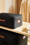 Set of 3 Black Jute Underbed Pillow Quilt Sweater Storage Bags - 3