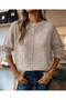 Crew Neck Long Sleeve Loose Model Woven Detailed Knitwear Sweater Oversized Loose Comfortable