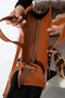 Tan Women's Box Model Bag with Scarf Detail, Stylish Hand and Shoulder Bag, Crossbody Use - 8