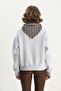 Women's Gray Scarf and Ceylan Embroidered Sweatshirt - 4