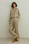 Heart Patterned Cotton Pajama Set Beige - 7