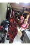 Red Geometric Patterned Belted Midi Dress - 2