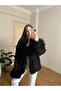 Black Suede Jacket with Fur Detail
