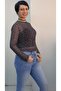 Black Polka Dot Long-Sleeved Tulle T-Shirt - 2
