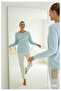 Women's Long Sleeve Crew Neck Thermal Cotton Pajama Set - 2