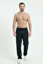 Men's Black Baggy Wide-Leg Oversized Relaxed 4-Season Sweatpants Wide-Leg 2-Thread Full Fit - 2