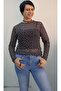 Black Polka Dot Long-Sleeved Tulle T-Shirt - 4