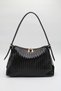 Women's Adjustable Hand-Strap Knitted Leather Detail Hand, Arm and Shoulder Bag