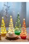 Tabletop Spiral Christmas Tree 28cm Rotating LED Warm Light Indoor Outdoor Xmas Decor Parties-Silver