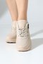 Beige High Sole Sneaker Women: Casual Sports Shoe Models with Zipper Detail - 8