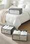 Gray Medium Size Windowed Underbed Sweater Pique Blanket Clothes Storage Box / 52X28X21 - 6