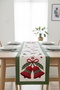 Digital Printed Christmas Decorative Table Runner with Bell and Pine Leaf Pattern - 3