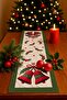 Digital Printed Christmas Decorative Table Runner with Bell and Pine Leaf Pattern
