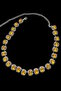 Silver Color Yellow Stone Evening Dress Necklace - 4