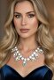 Silver Color Stone Evening Dress Necklace