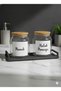Bamboo Lid Glass Ear Cotton Swab and Cotton Swab Holder 300 ml Vacuum Lid - 3