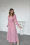 Square Neck Full Length Rose Textured Special Designpink Dress - 3