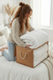 Beige Large Size Pillow Quilt Sweater Cover with Window / 60X40X40 - 5
