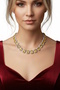Silver Color Yellow Stone Evening Dress Necklace - 2