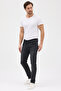 Men's Anthracite Slim Fit Narrow-Cut Cotton Stretchy Stretch Fabric Denim Jeans Pants - 7