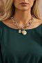 Gold and Silver Color Mixed Figure Necklace - 4
