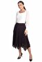Women's Elastic Waist Lined Flock Print Patchwork Midi Skirt - 3