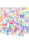 6mm 500 Pcs Kandi Beads Large Hole Plastic | DIY Kandi Bracelets Cuffs, Rainbow Pony Beads for Craft