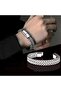 21cm Steel color Explosive Hip Hop Stainless Steel Front and Back Men's Simple Bully Punk Bracelet - 2