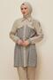 Plaid Tunic with Waist Tie 46176 - 2