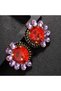 Gold-color Exaggerated Rhinestone Round Earrings Jewelry Women Party Advanced Colorful Crystal Geome - 3