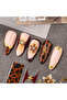 2 pcs STZ-5D137 2 pcs 5D Embossed Brown Fairy Orchid Flower Nail Stickers Golden Bronzing Lines Star - 5