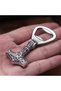 Silver Fashion Vintage Viking Thor's Hammer Bottle Opener Punk Stainless Steel Nordic Rune Corkscrew - 6