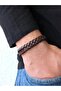 brown 17cm-24cm Braided Leather Bracelet Men, Rustic Leather Mens Bracelet, Gift for Him, Birthday G - 8