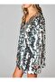 Silver Sequin V-Neck Long Sleeve Bell Sleeve Party Dress (Women) - 3