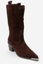 Alvi Brown Suede Genuine Leather Metal Detailed Women's Western Boots - 3