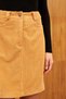 Yellow Corded Fabric Velvet 5-Pocket Mini Skirt - 4