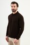 Corded Fabric Slim Fit Polo Neck Men's Knitwear Sweater Brown - 11573.25K - 3