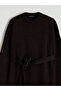 Lcw Modest Black Crew Neck Belted Knitwear Dress - 6