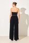 Black Comfortable Cut Trousers with Waist Corset Detail - 7