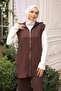 Brown Corded Fabric Vest Tunic Trouser Three Piece Suit - 5