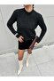 Women's Black Knitwear Sequin Glitter Crew Neck Sweater 5591 - 4