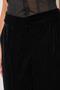 Black Comfortable Cut Trousers with Waist Corset Detail - 6
