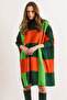 Women's Emerald Green Plaid Thick Poncho Tunic Dress Elb-19002323 - 3