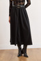 Women's Black Belted Zippered Maxi Pleated Skirt Etk-19000377 - 4