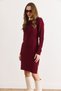Women's Light Burgundy Waist Tied Slit Hair Braid Mini Dress Elb-19002289 - 5